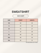 Sweatshirt size chart