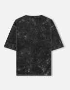 Kaavo acid-wash oversized tee in Black, plain back