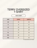 Unisex Terry Oversized Tee size chart